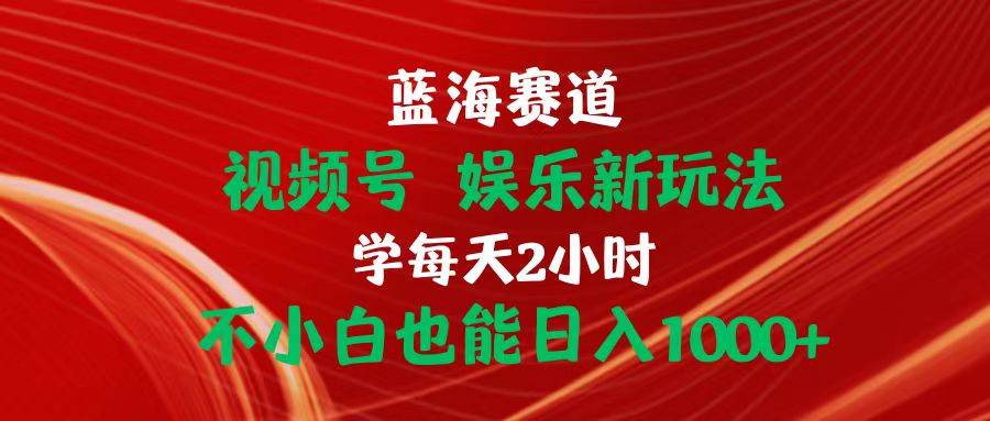 蓝海赛道视频号 娱乐新玩法每天2小时小白也能日入1000+-智领未来创业网