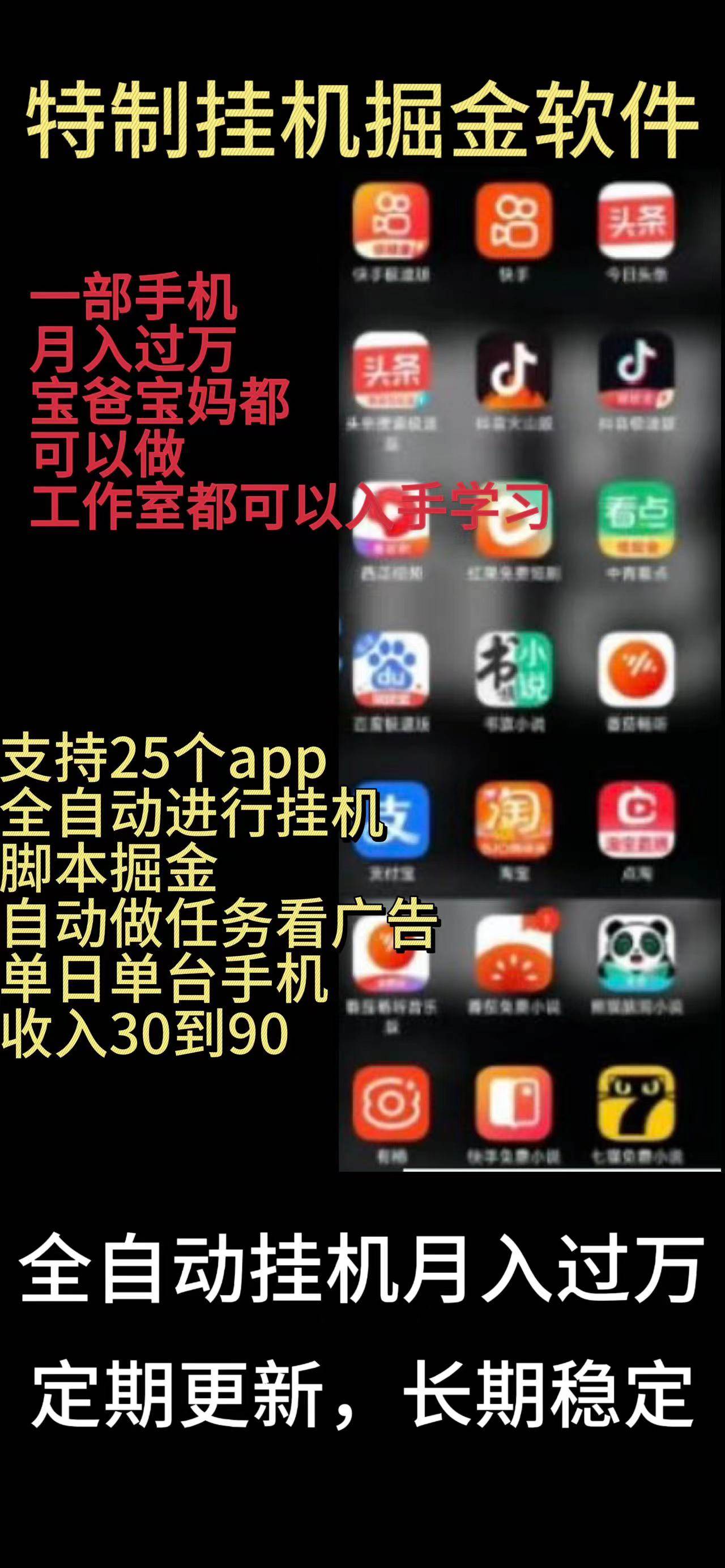靠挂机月入过万，纯挂机适合宝爸宝妈学生党操作，24小时无脑挂机单机一…-智领未来创业网