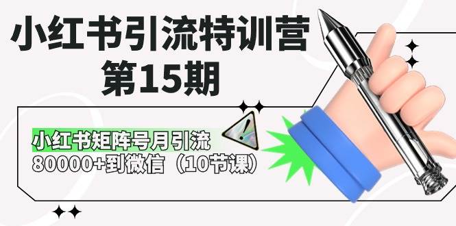 小红书引流特训营-第15期，小红书矩阵号月引流80000+到微信（10节课）-智领未来创业网