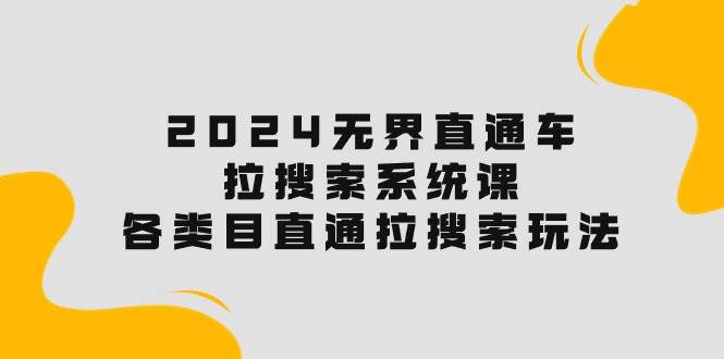 2024无界直通车·拉搜索系统课：各类目直通车 拉搜索玩法！-智领未来创业网