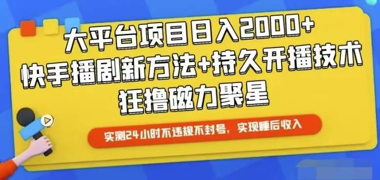 快手24小时无人直播，真正实现睡后收益-智领未来创业网