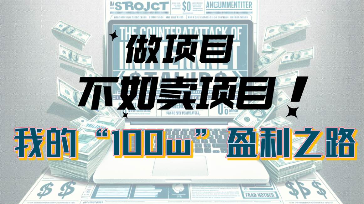 为什么做项目不如卖项目？我的100W+盈利之路-智领未来创业网