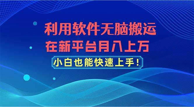 利用软件无脑搬运，在新平台月入上万，小白也能快速上手-智领未来创业网