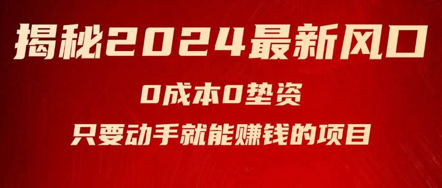 揭秘2024最新风口，新手小白只要动手就能赚钱的项目—空调-智领未来创业网