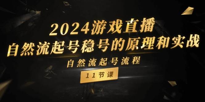图片[1]-2024游戏直播-自然流起号稳号的原理和实战，自然流起号流程（11节）-智领未来创业网