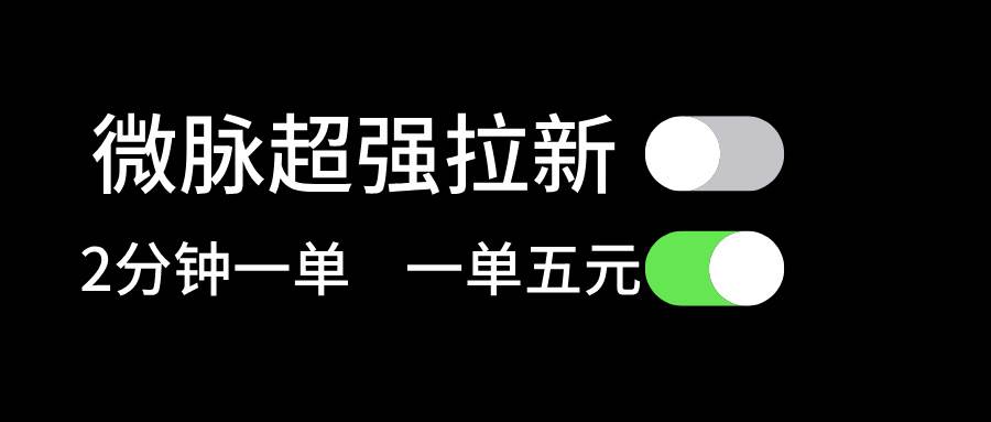 图片[1]-微脉超强拉新， 两分钟1单， 一单利润5块，适合小白-智领未来创业网