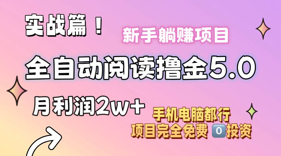 小说全自动阅读撸金5.0 操作简单 可批量操作 零门槛！小白无脑上手月入2w+-智领未来创业网