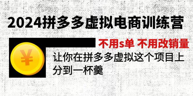 2024拼多多虚拟电商训练营 不用s单 不用改销量  在拼多多虚拟上分到一杯羹-智领未来创业网