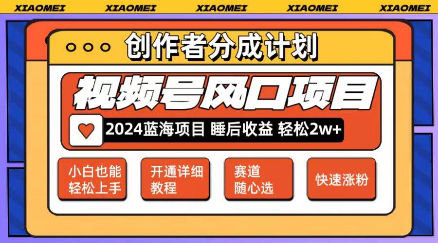 微信视频号大风口项目 轻松月入2w+ 多赛道选择，可矩阵，玩法简单轻松上手-智领未来创业网