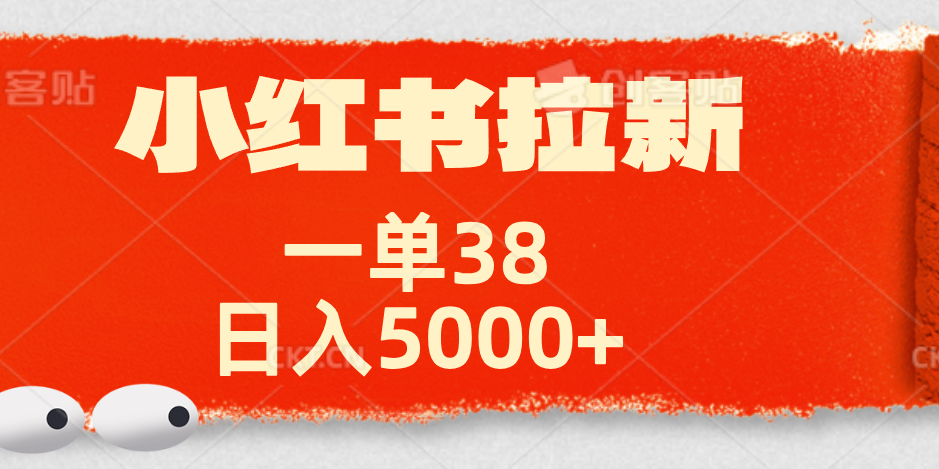 小红书拉新项目，一单38元！日入5000+【揭秘】-智领未来创业网