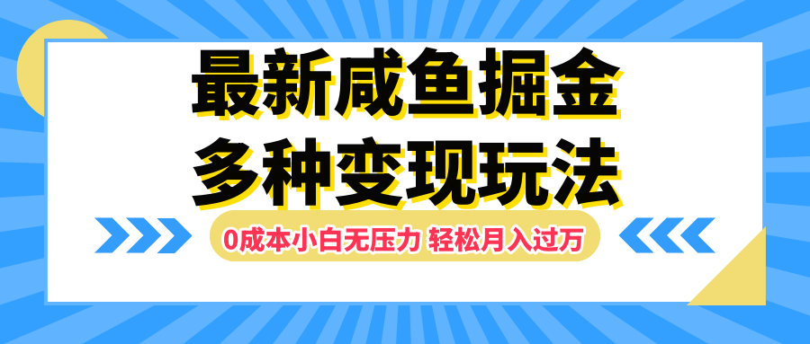 最新咸鱼掘金玩法，更新玩法，0成本小白无压力，多种变现轻松月入过万-智领未来创业网