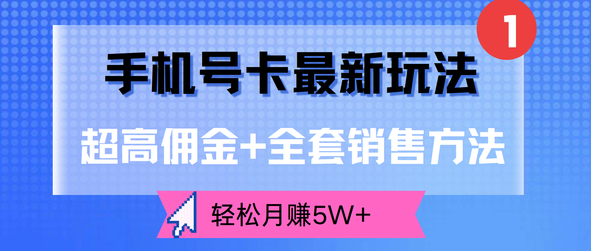 超高佣金+全套销售方法，手机号卡最新玩法，轻松月赚5W+-智领未来创业网