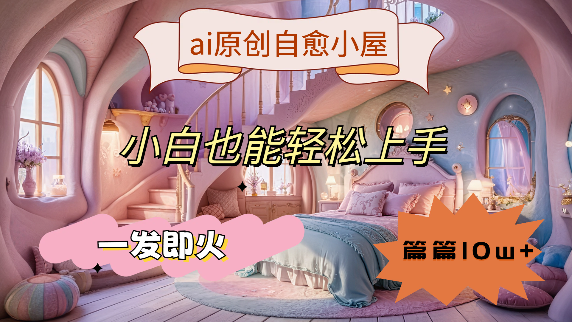 ai原创治愈小屋，小白也能轻松上手，一发即火，篇篇10w+-智领未来创业网