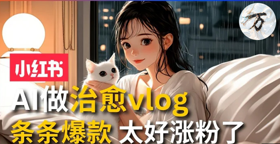 AI治愈系vlog动画视频，小红书7天 涨粉破千，商单报价1500+，0成本制作，日入2000+，有手就会 -智领未来创业网