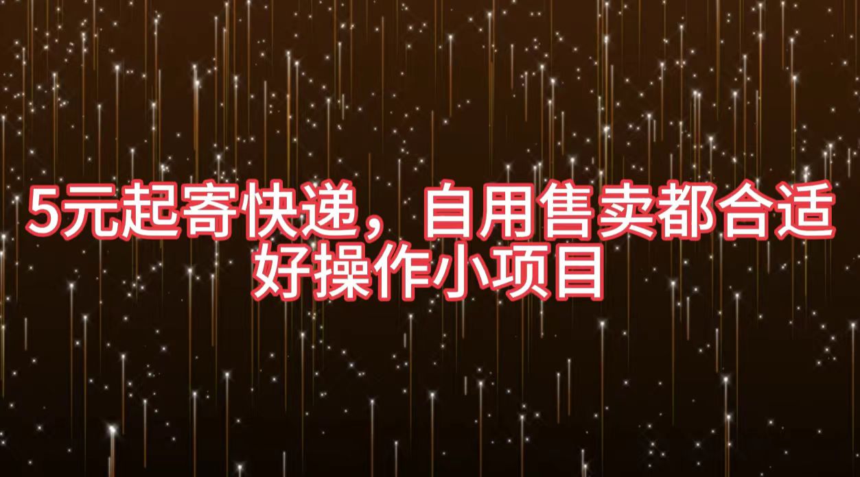 5元起寄快递，自用售卖都合适，好操作小项目-智领未来创业网