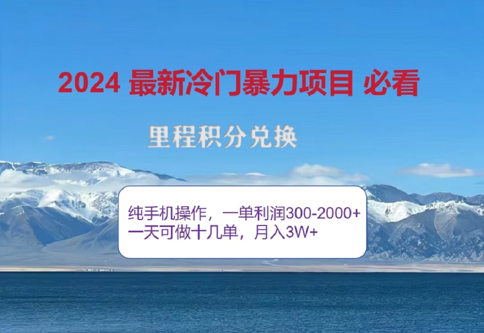 2024惊爆冷门暴利！出行高峰来袭，里程积分，高爆发期，一单300+—2000+，月入过万不是梦！-智领未来创业网