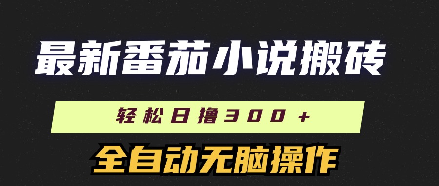 最新番茄小说搬砖，日撸300＋！全自动操作，可矩阵放大！-智领未来创业网