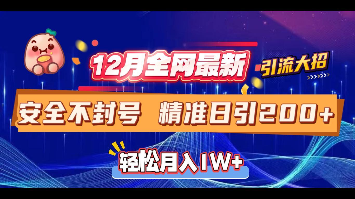 12月全网最新引流大招 安全不封号 日引精准粉200+-智领未来创业网