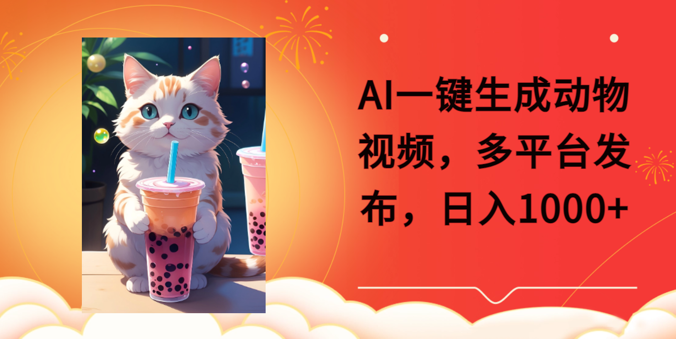 AI一键生成动物搞笑视频，多平台发布，轻松破千万播放，日入2000+-智领未来创业网