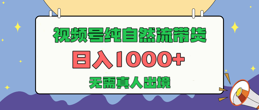 视频号纯自然流带货，日入1000+，无需真人出境，新手小白也可操作-智领未来创业网